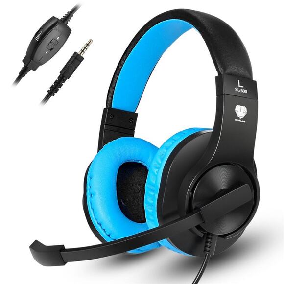 New SL-300 ButFulake Gaming Headphones Gaming Headset Blue & Black - Picture 1 of 4